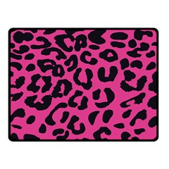 Leopard Print Jaguar Dots Pink Fleece Blanket (small) by ConteMonfreyShop