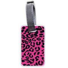 Leopard Print Jaguar Dots Pink Luggage Tag (one Side) by ConteMonfreyShop