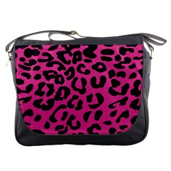 Leopard Print Jaguar Dots Pink Messenger Bag by ConteMonfreyShop