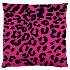 Leopard Print Jaguar Dots Pink Large Cushion Case (two Sides) by ConteMonfreyShop