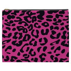 Leopard Print Jaguar Dots Pink Cosmetic Bag (xxxl) by ConteMonfreyShop