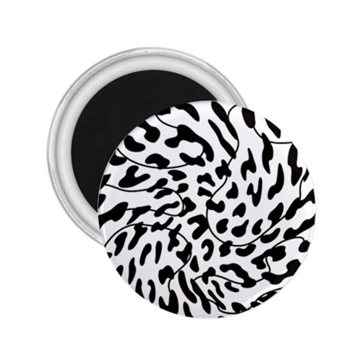 Leopard Print black and white draws 2.25  Magnet