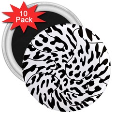 Leopard Print Black And White Draws 3  Magnet (10 Pack) by ConteMonfreyShop