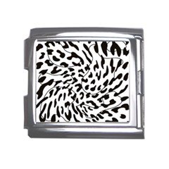 Leopard Print Black And White Draws Mega Link Italian Charm (18mm)