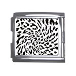 Leopard Print black and white draws Mega Link Italian Charm (18mm) Front