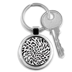 Leopard Print Black And White Draws Key Chain (round) by ConteMonfreyShop