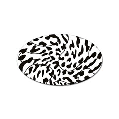 Leopard Print Black And White Draws Sticker Oval (10 Pack) by ConteMonfreyShop