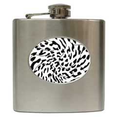 Leopard Print Black And White Draws Hip Flask (6 Oz) by ConteMonfreyShop