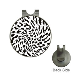 Leopard Print Black And White Draws Golf Ball Marker Hat Clip by ConteMonfreyShop