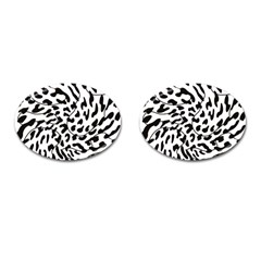 Leopard Print Black And White Draws Cufflinks (oval) by ConteMonfreyShop