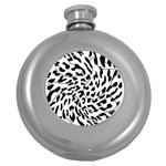 Leopard Print black and white draws Hip Flask (5 oz) Front