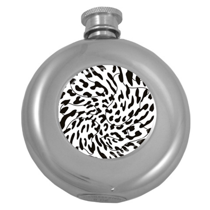 Leopard Print black and white draws Hip Flask (5 oz)