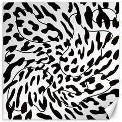 Leopard Print Black And White Draws Canvas 12  X 12  by ConteMonfreyShop