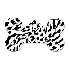 Leopard Print Black And White Draws Dog Tag Bone (two Sides) by ConteMonfreyShop