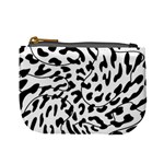 Leopard Print black and white draws Mini Coin Purse Front