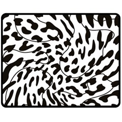 Leopard Print Black And White Draws Fleece Blanket (medium) by ConteMonfreyShop