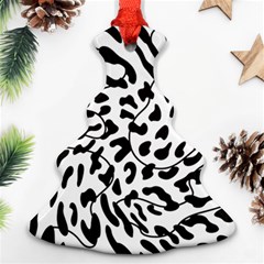 Leopard Print Black And White Draws Ornament (christmas Tree) 