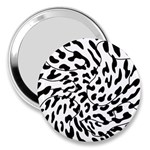 Leopard Print black and white draws 3  Handbag Mirror Front