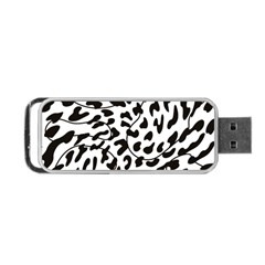 Leopard Print Black And White Draws Portable Usb Flash (one Side) by ConteMonfreyShop