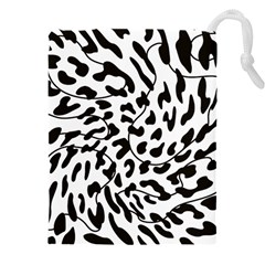 Leopard Print Black And White Draws Drawstring Pouch (4xl) by ConteMonfreyShop