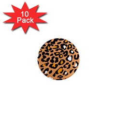 Leopard  Spots Brown White Orange 1  Mini Magnet (10 Pack)  by ConteMonfreyShop