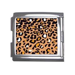 Leopard  Spots Brown White Orange Mega Link Italian Charm (18mm) by ConteMonfreyShop