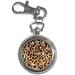 Leopard  Spots Brown White Orange Key Chain Watch by ConteMonfreyShop