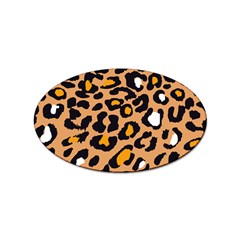 Leopard  Spots Brown White Orange Sticker Oval (100 Pack) by ConteMonfreyShop