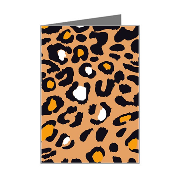 Leopard  spots brown white orange Mini Greeting Card