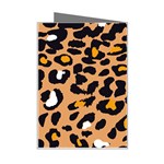 Leopard  spots brown white orange Mini Greeting Card Right