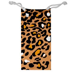 Leopard  Spots Brown White Orange Jewelry Bag by ConteMonfreyShop