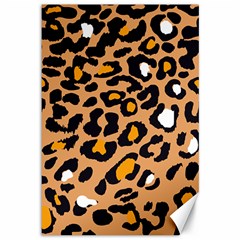 Leopard  Spots Brown White Orange Canvas 12  X 18  by ConteMonfreyShop