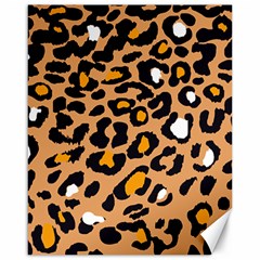 Leopard  Spots Brown White Orange Canvas 16  X 20  by ConteMonfreyShop