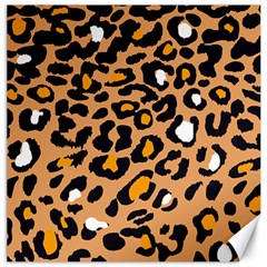 Leopard  Spots Brown White Orange Canvas 20  X 20  by ConteMonfreyShop