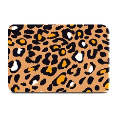 Leopard  Spots Brown White Orange Plate Mat