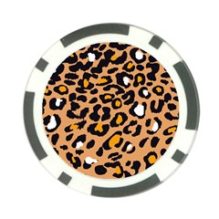 Leopard  Spots Brown White Orange Poker Chip Card Guard by ConteMonfreyShop