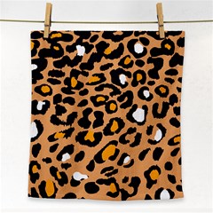 Leopard  Spots Brown White Orange Face Towel by ConteMonfreyShop