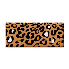 Leopard  Spots Brown White Orange Hand Towel by ConteMonfreyShop