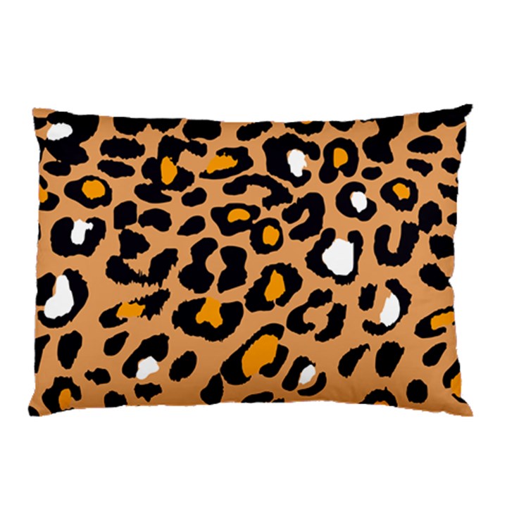 Leopard  spots brown white orange Pillow Case