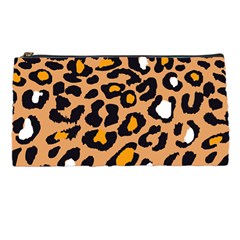 Leopard  Spots Brown White Orange Pencil Case by ConteMonfreyShop