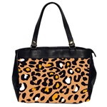 Leopard  spots brown white orange Oversize Office Handbag (2 Sides) Front