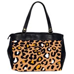 Leopard  spots brown white orange Oversize Office Handbag (2 Sides) Back