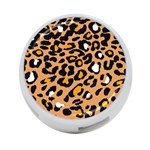 Leopard  spots brown white orange 4-Port USB Hub (One Side) Front