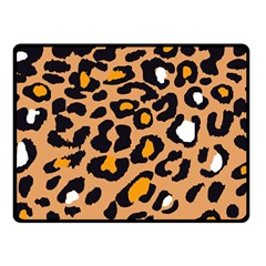 Leopard  Spots Brown White Orange Fleece Blanket (small) by ConteMonfreyShop