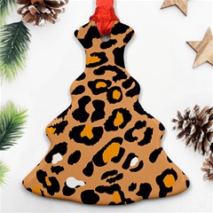 Leopard  Spots Brown White Orange Ornament (christmas Tree) 