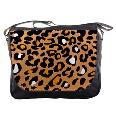 Leopard  Spots Brown White Orange Messenger Bag by ConteMonfreyShop