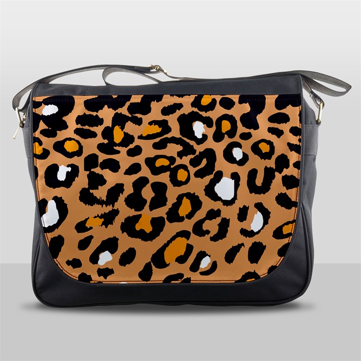 Leopard  spots brown white orange Messenger Bag