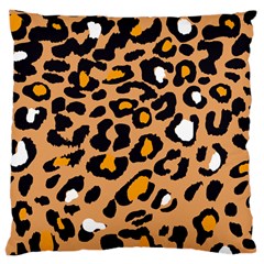 Leopard  Spots Brown White Orange Large Cushion Case (two Sides) by ConteMonfreyShop