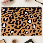 Leopard  spots brown white orange Cosmetic Bag (XXXL) Back