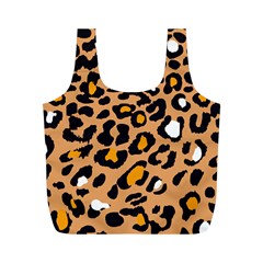 Leopard  Spots Brown White Orange Full Print Recycle Bag (m) by ConteMonfreyShop